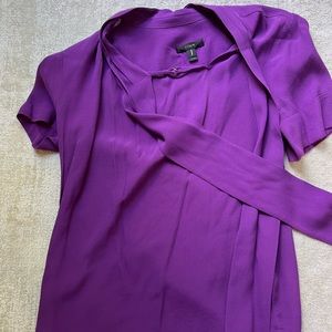 Purple Front Tie Blouse